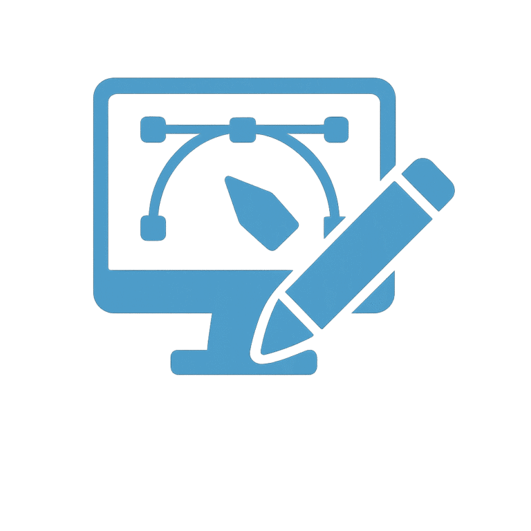 Creative graphic designing icon showcasing innovation in visuals that build reputation and brand growth