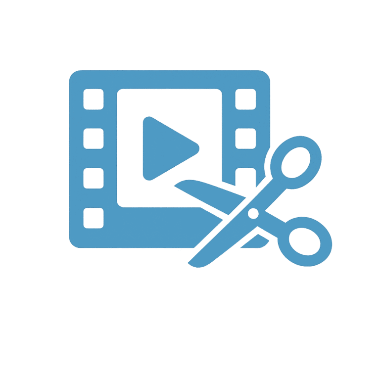Video editing icon symbolizing innovative storytelling that enhances growth and strengthens brand reputation
